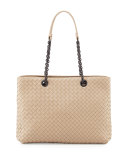 Intrecciato Medium Double-Chain Tote Bag, Beige