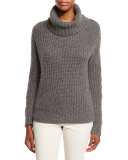 Davenport Cashmere Turtleneck Sweater, Dark Gray