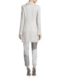 Allure Shimmery Knit Three-Button Jacket, Platinum