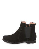 Jervin Flat Nubuck Ankle Boot, Black