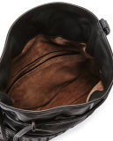 Intrecciato Medium North-South Bucket Bag, Gray