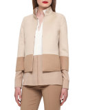 Reversible Colorblock Jacket, Camel/Ivory