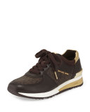 Allie Wrap Leather Sneaker, Brown