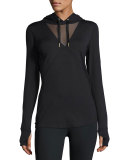 Flyweight Mesh-Panel Hoodie, Black