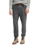 Mixed-Media Sheepskin & Knit Jacket, Gun Powder