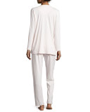 Butterknit Button-Front Long Pajama Set