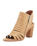 Kasia Strappy Open-Toe Bootie, Natural