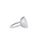 Pave Diamond Oval Ring, Size 8.5
