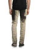 Demon Bleach-Treated Relaxed-Slim Jeans, Black