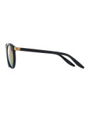 Dalziel Round Iridescent Sunglasses, Black/Lilac