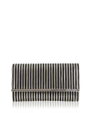 Manhattan Crystal Chain Clutch Bag, Silver Jet