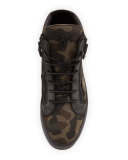 Men's Camo-Print Canvas Mid-Top Sneaker