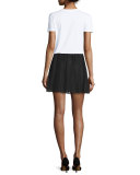 Point d'Esprit A-Line Skirt, Black