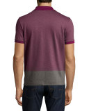 Colorblock Polo Shirt, Dark Purple