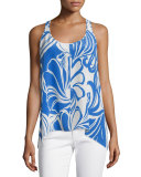 Malie Sleeveless Printed Racerback Tank 