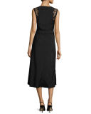 Melody Sleeveless Lace-Trim Paneled Midi Dress
