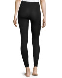 Cashmere-Silk Blend Leggings, Black