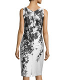 Sleeveless Floral Sheath Dress 