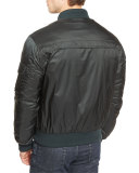 Nylon Bomber Jacket, Green