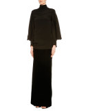 Mid-Rise Column Maxi Skirt, Black