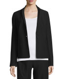 Washable Stretch Crepe One-Button Blazer 