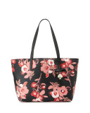 hawthorne lane floral ryan tote bag, black/multi