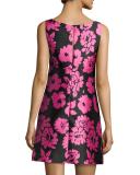 Floral-Print Sleeveless Mini Dress, Pink