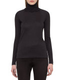 Massai-Collar Long-Sleeve Tee, Black