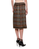 Mid-Rise Pleated A-Line Skirt, Multi Colors
