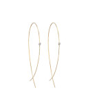 Large Upside Down Hoops with Diamonds