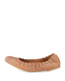 Jane Scalloped Ballerina Flat, Biscotto Nude