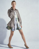 Long-Sleeve Landscape-Print Swing Dress, Multi