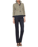 Static Tweed Three-Button Jacket, Multi