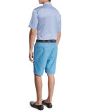 Callicut Striped Short-Sleeve Polo Shirt, Light Purple