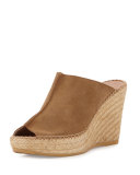 Cici Suede Espadrille Wedge Mule, Camel