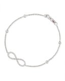 18k White Gold Medium Diamond Infinity Charm Bracelet