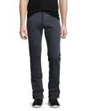 Straight-Leg Stretch-Denim Jeans, Gray