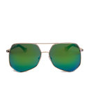 Megalast II Aviator Sunglasses, Gold