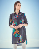 Alex Long Floral-Print Cotton Shirtdress, Multi