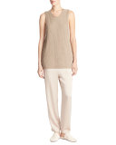 Cotton Waffle-Stitch Sweater Tank Top