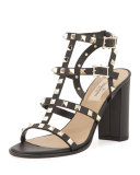 Rockstud 90mm City Sandal, Black