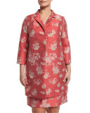 Natascia Flower-Print Coat, Plus Size