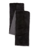 Layered Fur Scarf, Black/Gray