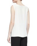 Long Silk Crepe Tank, Petite