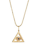 14k Gold Evil Eye Pyramid Pendant Necklace