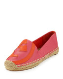 Lonnie Logo Espadrille Flat, Fiesta/Poppy Red