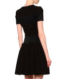 Ribbed-Inset Drop-Waist Dress