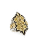 Carved 18K Gold Fleur de Lis Ring
