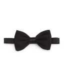 Solid Satin Bow Tie, Black