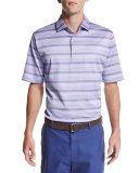 Glass-Stripe Short-Sleeve Polo Shirt, Purple